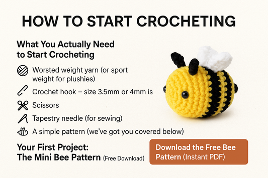 How to Start Crocheting as a Total Beginner (With a Free Pattern!)