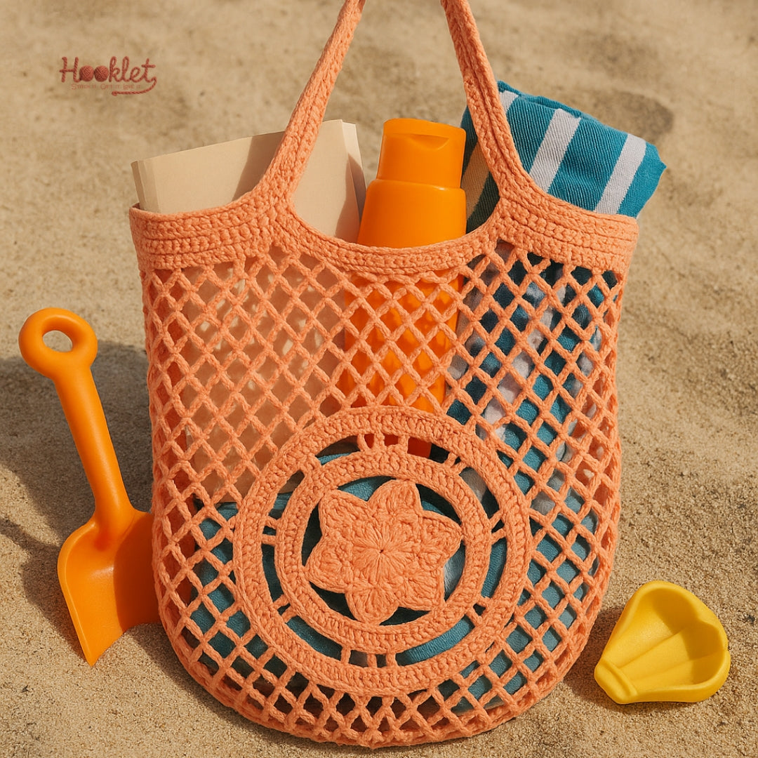 Finished crochet market bag – beginner amigurumi pattern PDF - Hooklet