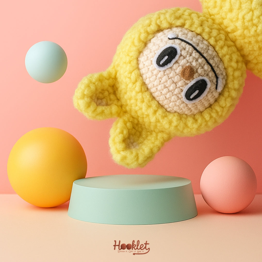 Finished crochet labubu plush – beginner amigurumi pattern PDF - Hooklet