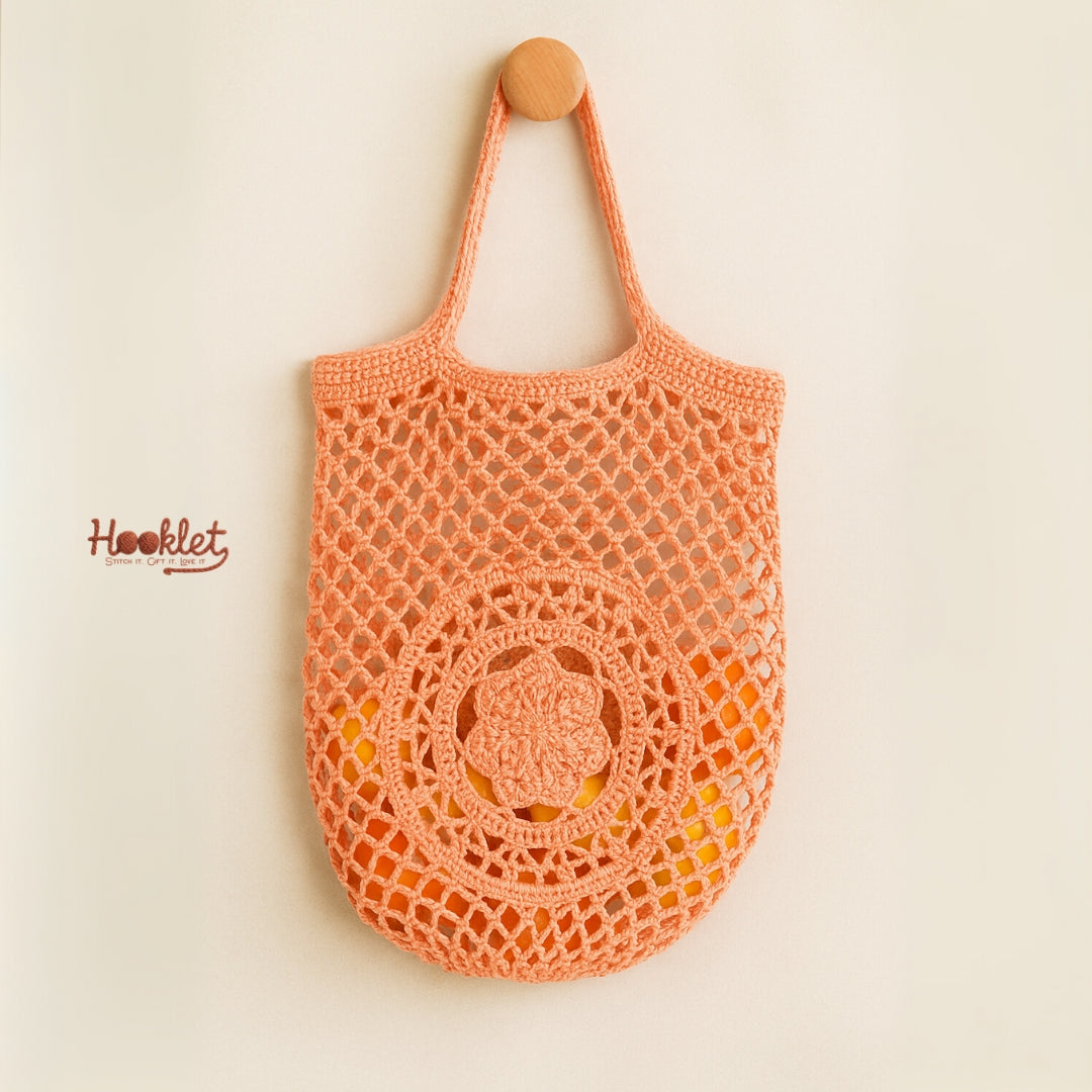 Finished crochet market bag – beginner amigurumi pattern PDF - Hooklet