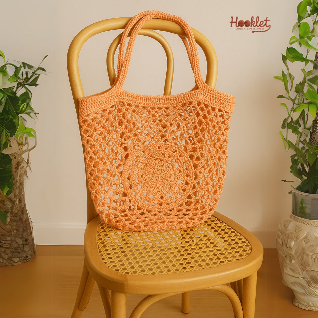 Finished crochet market bag – beginner amigurumi pattern PDF - Hooklet