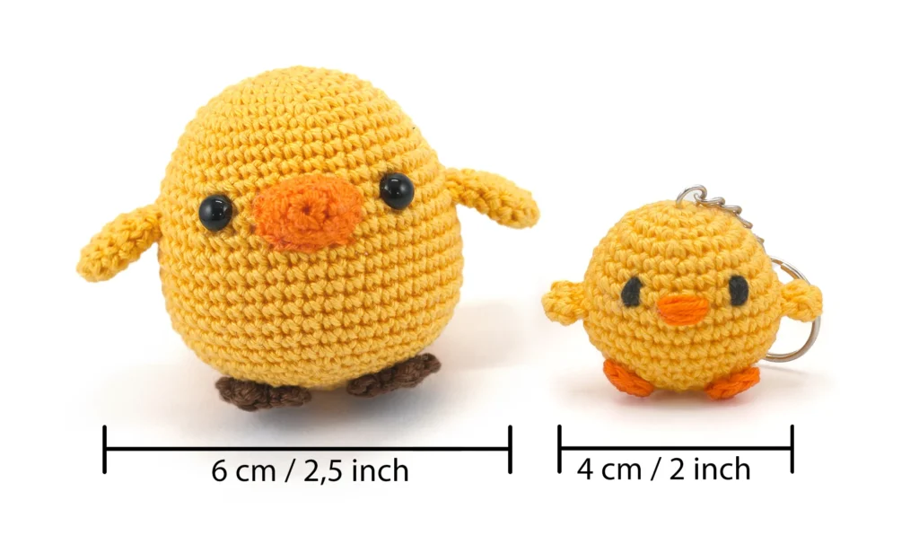 Finished crochet chick plush – beginner amigurumi pattern PDF
